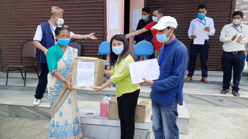 COVID-19 safety goods handover Magde Rural Municipality, Tanahun